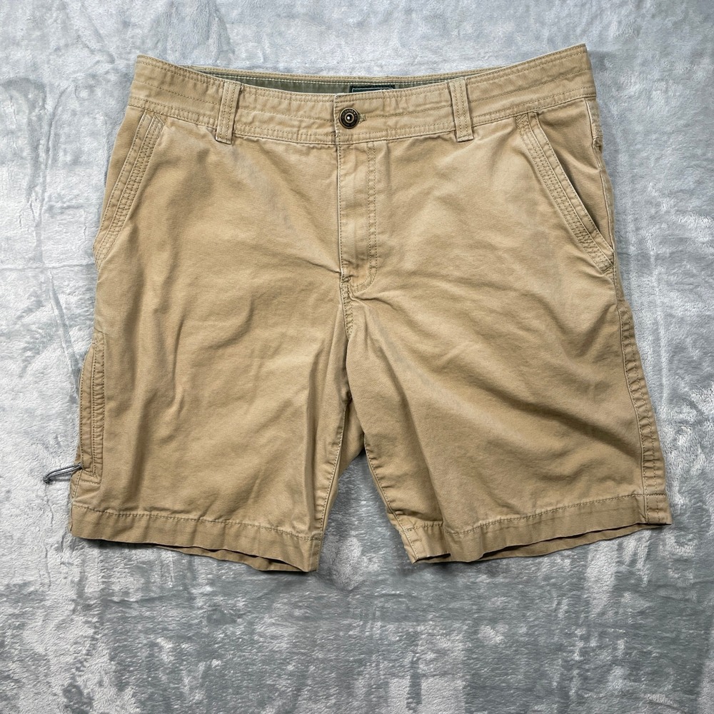 GH Bass Co Mens Khaki Cargo Shorts Utility Outdoor Casual Size 36